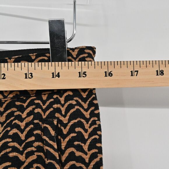 ANTHROPOLOGIE Pants Womens Size 4 Cartonnier Charlie Ankle Brown Black Print - Picture 11 of 13